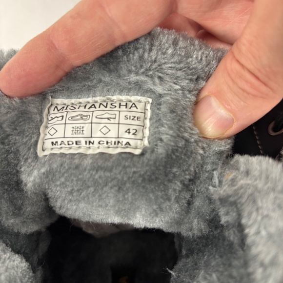 Mishansha Unisex Winter Boots Size 42, Men 9 - Women 11.5 Outdoor Lined, Leather - Picture 9 of 11